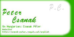 peter csanak business card